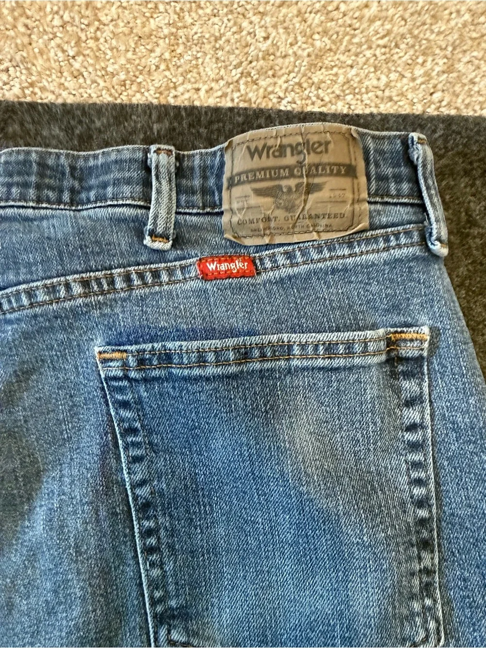 Wrangler Men's Regular Fit Straight Leg Blue Jeans 40x30